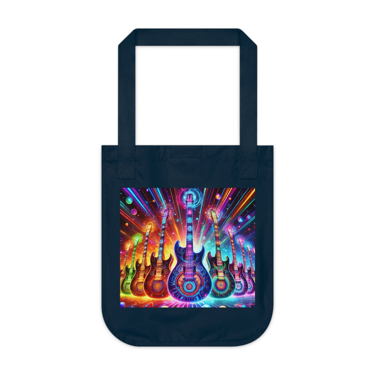 Retro Guitar Organic Canvas Tote Bag