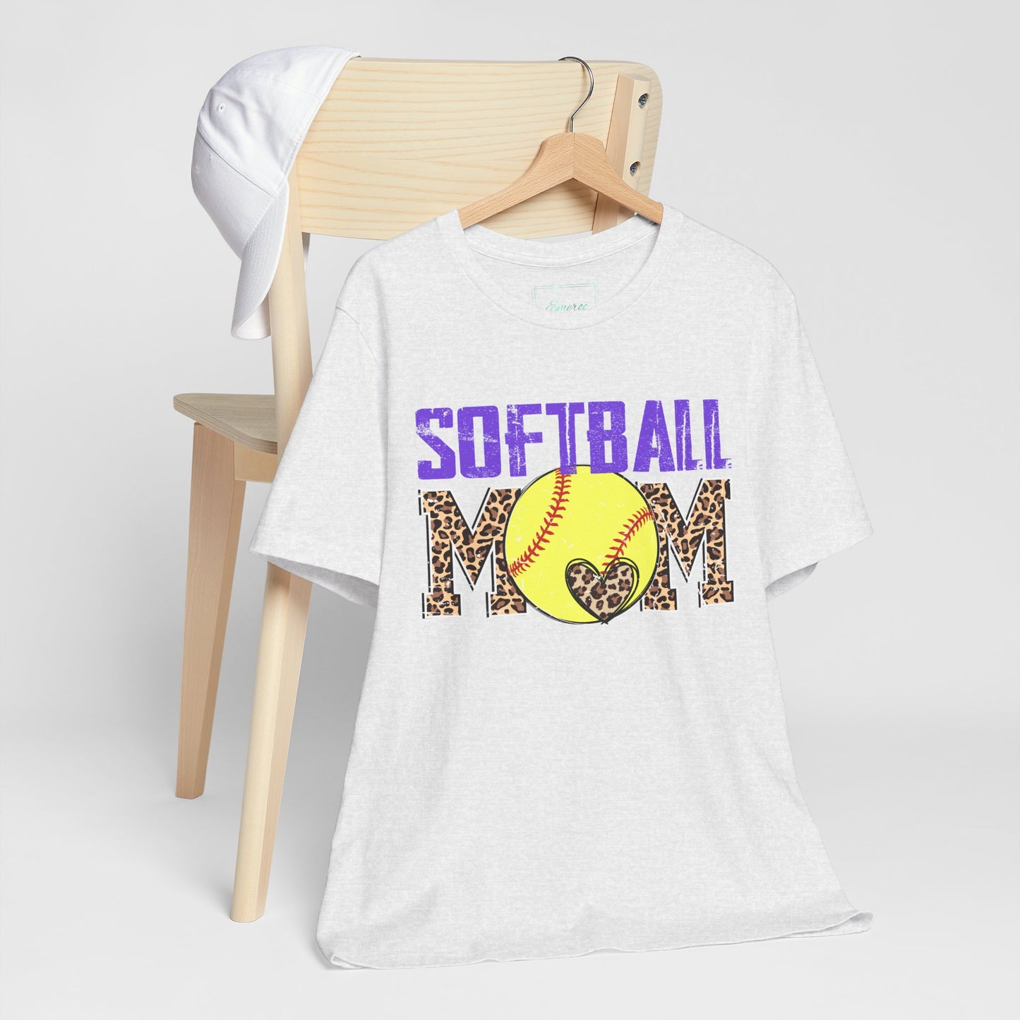 Leopard Softball Mom T Shirt (Light)