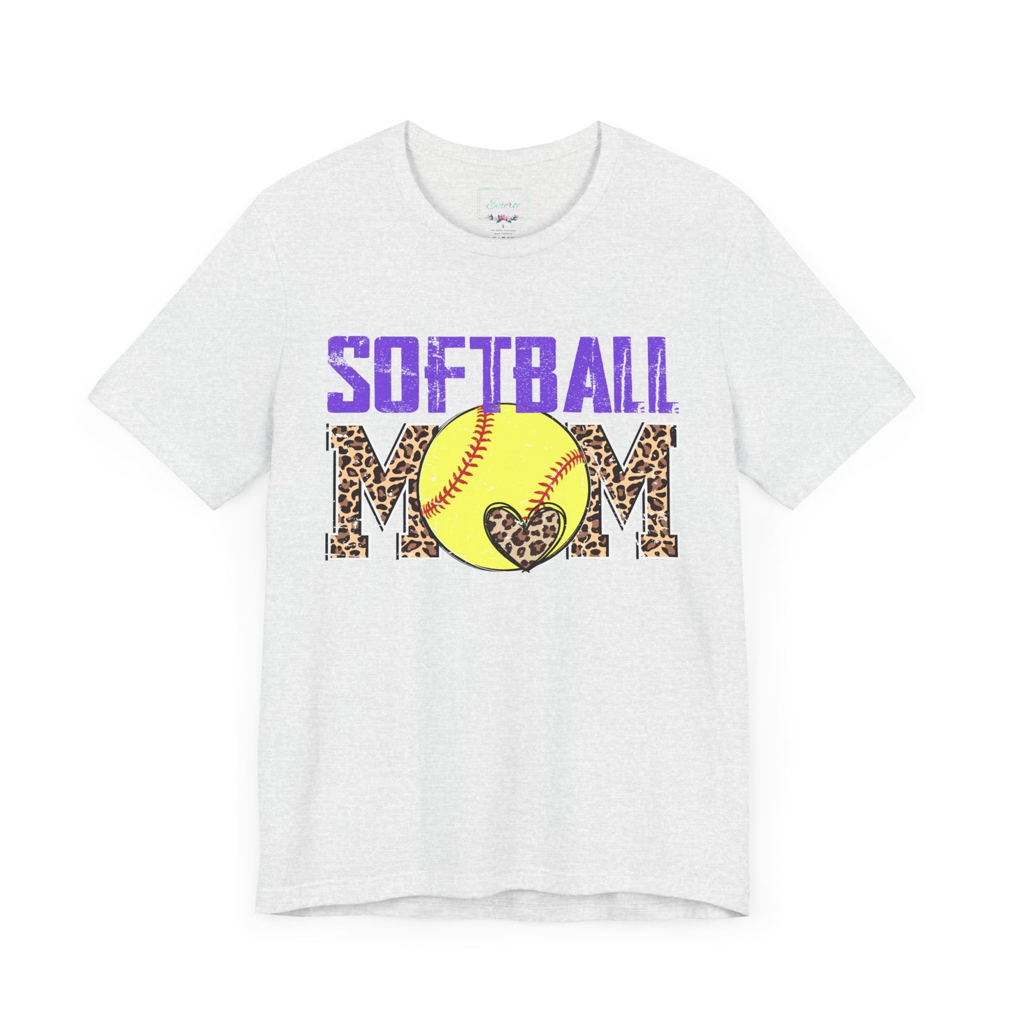 Leopard Softball Mom T Shirt (Light)