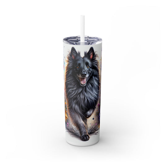 Belgian Tervuren Skinny Tumbler with Straw, 20oz