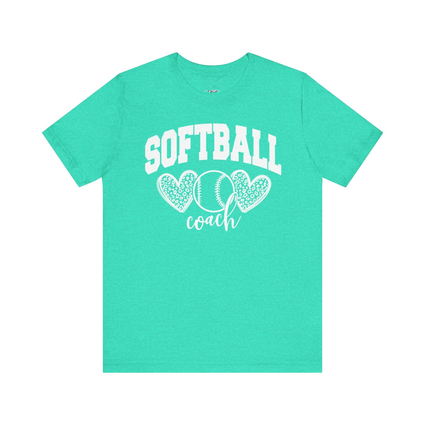 Softball Coach Hearts T Shirt (Light 3)