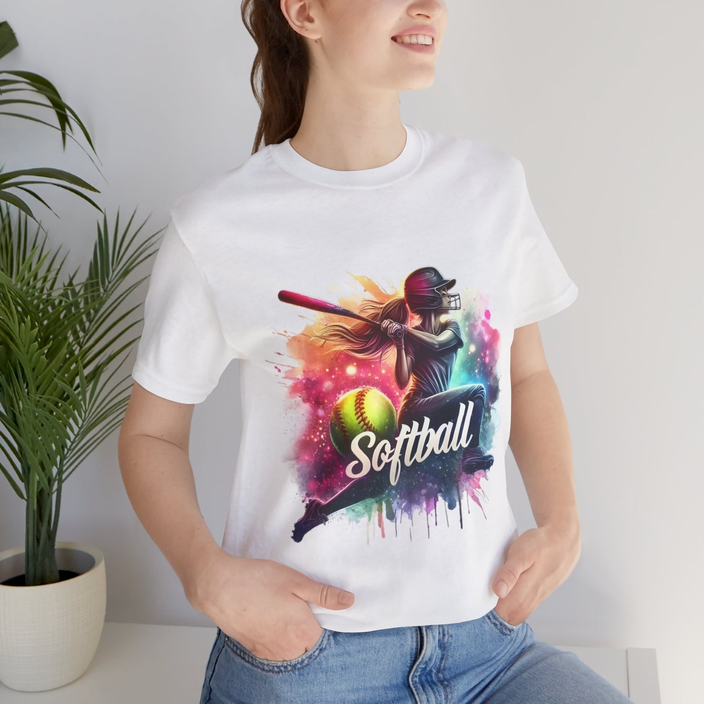 Paint splashed softball swing Jersey Tee
