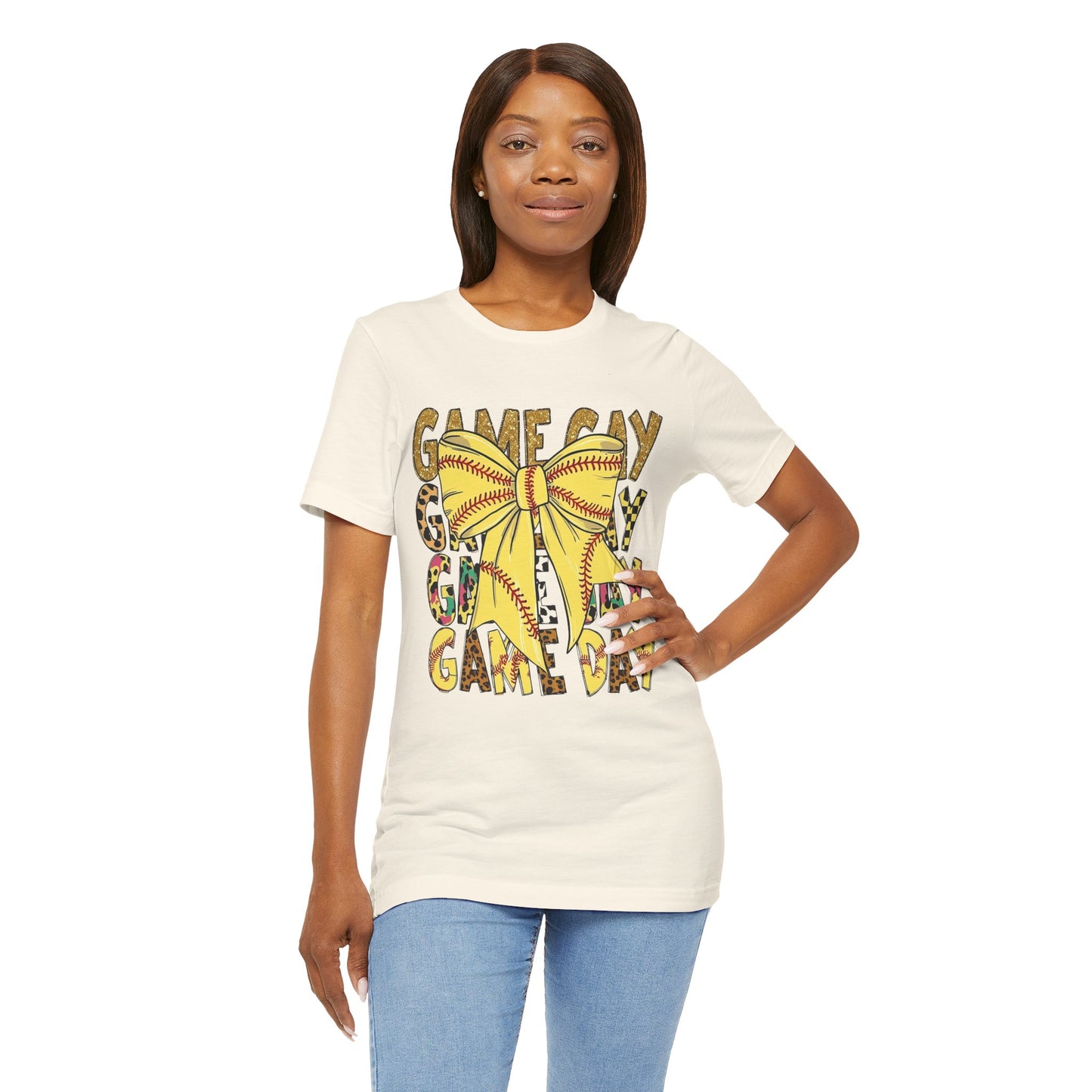 Softball Game Day Coquette Bow T Shirt