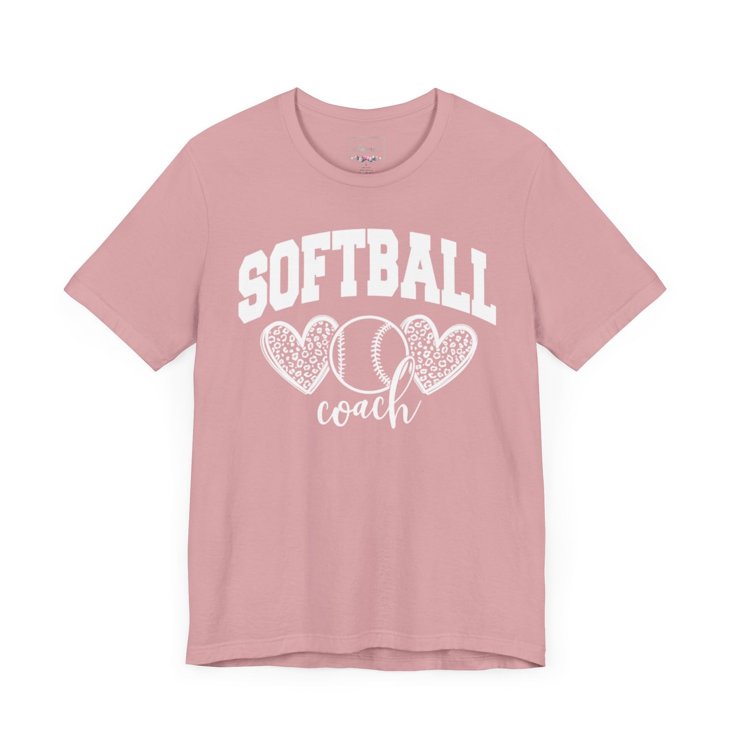 Softball Coach Hearts T Shirt (Light 1)