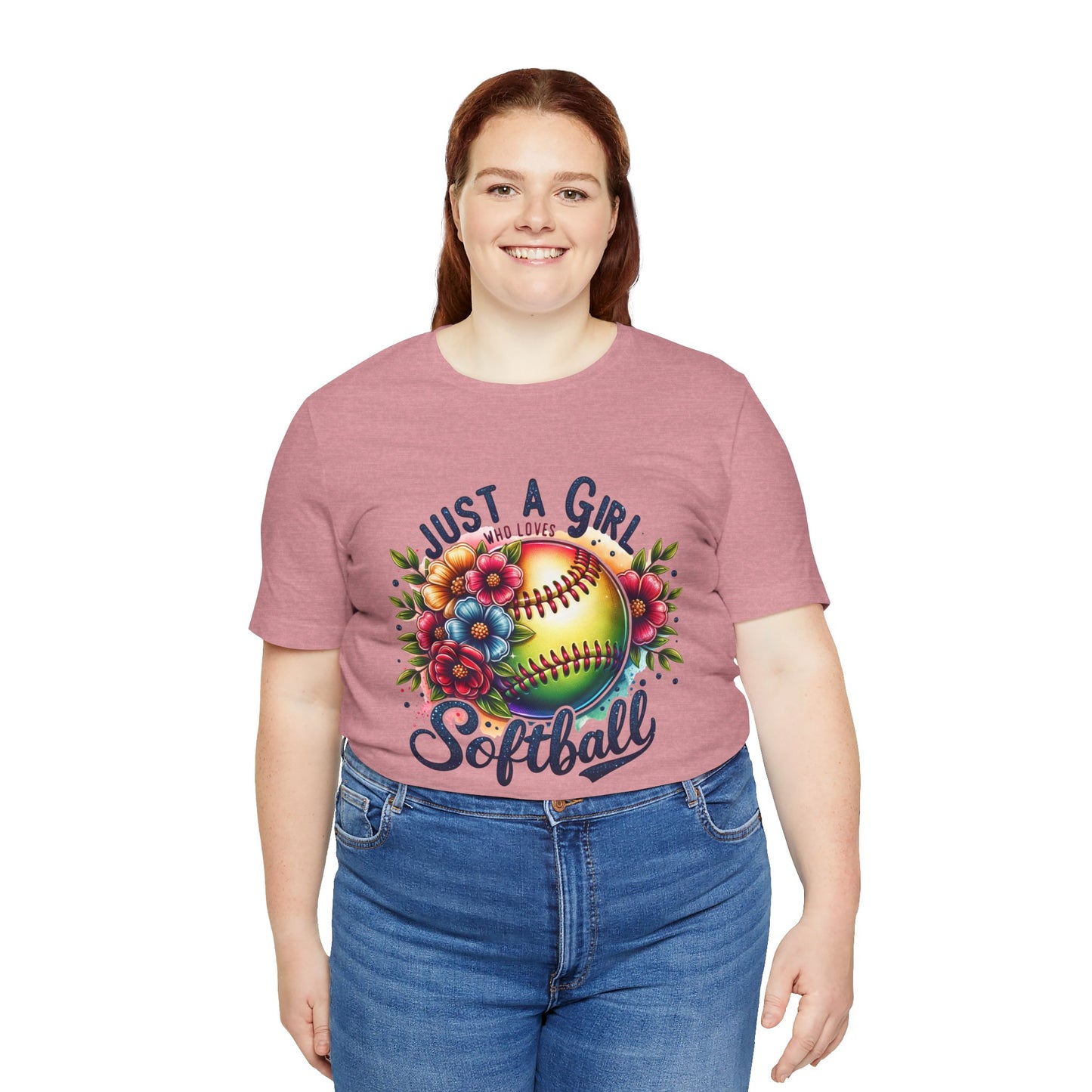 Just a girl who loves softball t-shirt