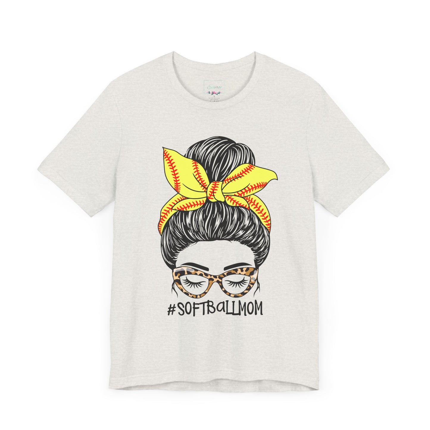 Messy Bun Softball Mom T Shirt (Light)