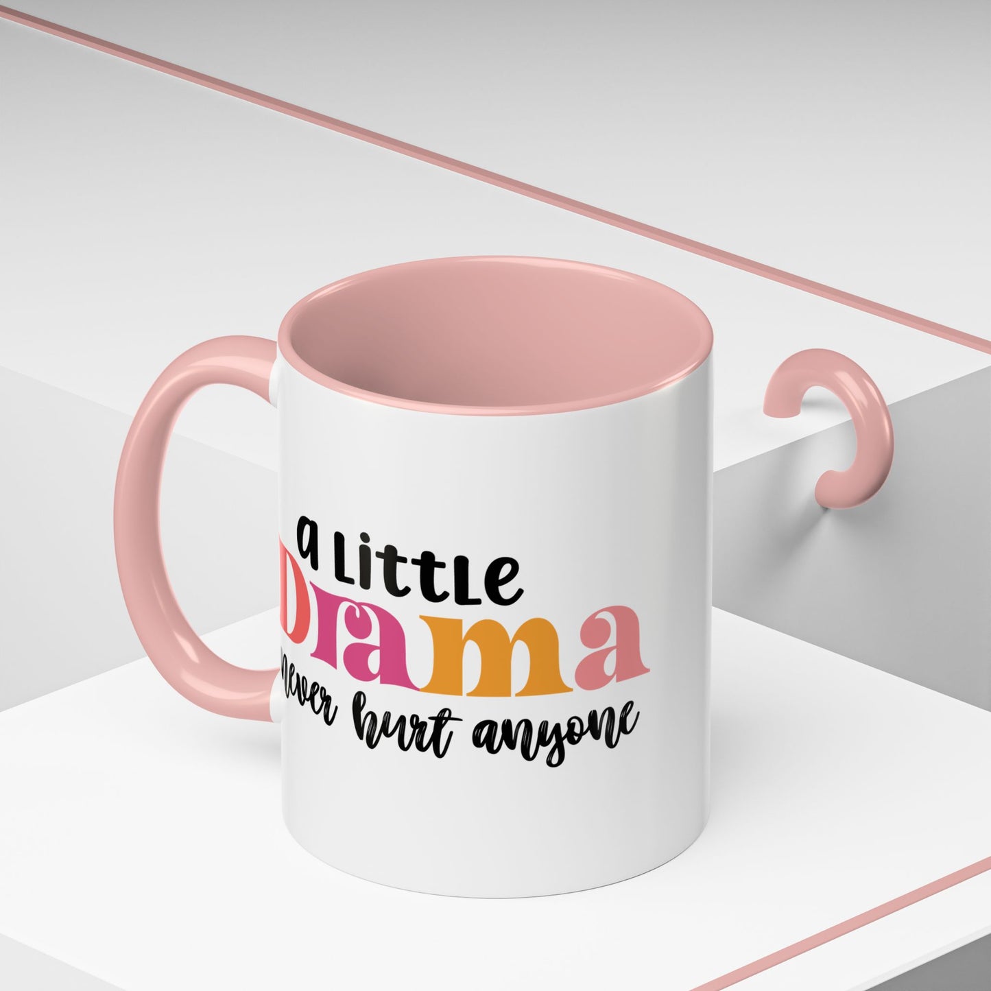Sarcastic Accent Coffee Mug - "A little drama" - Fun Gift for Self-Care, Motivation, & Celebrations
