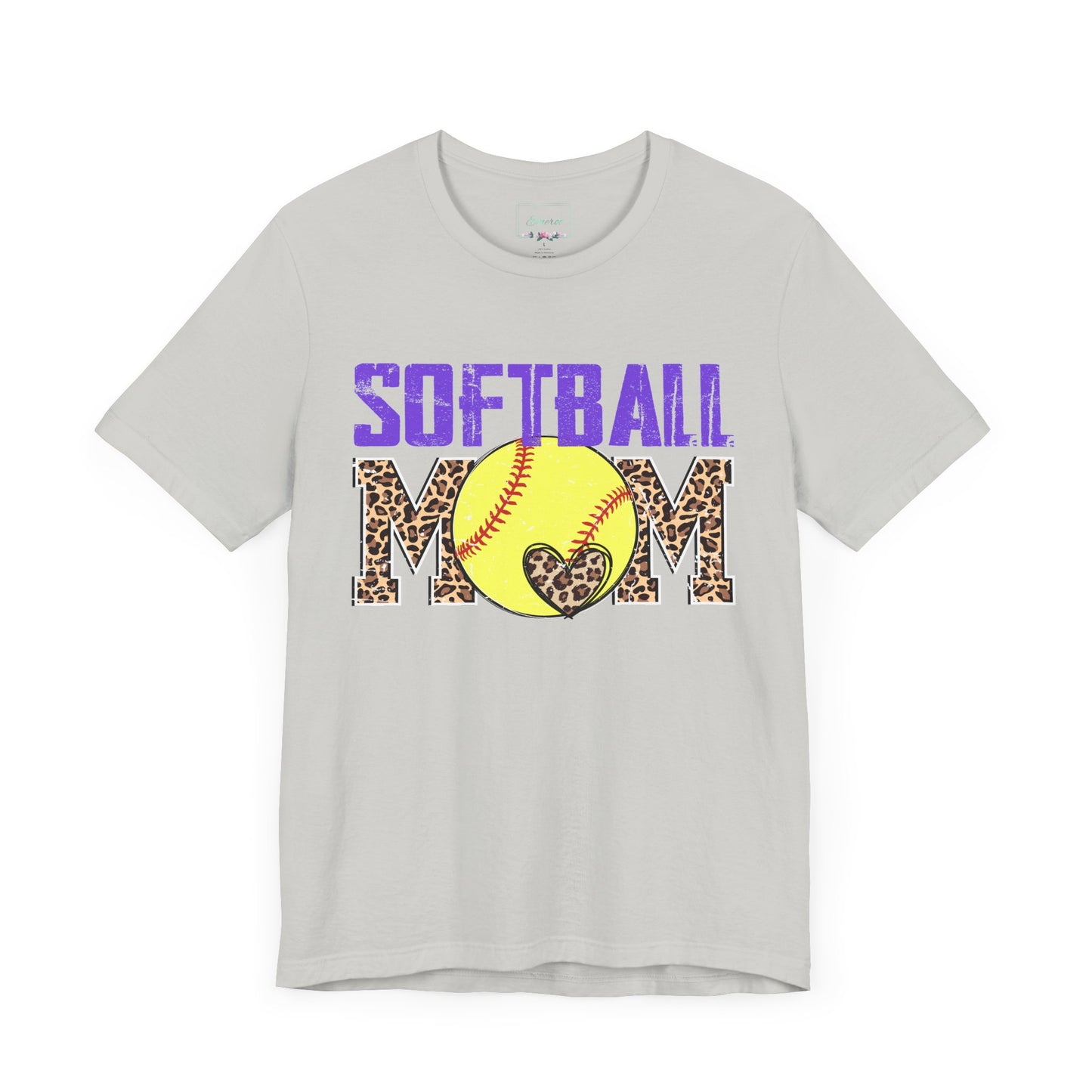 Leopard Softball Mom T Shirt (Light)