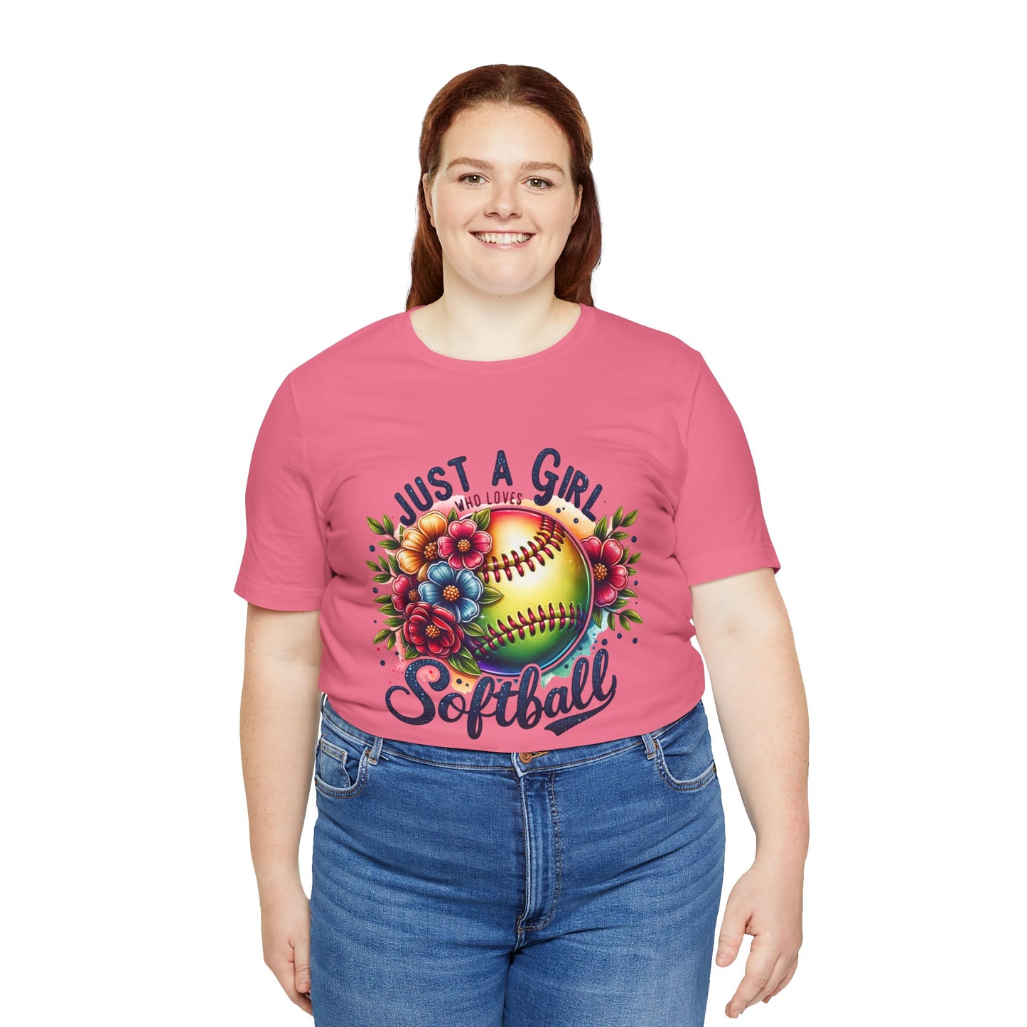 Just a girl who loves softball t-shirt