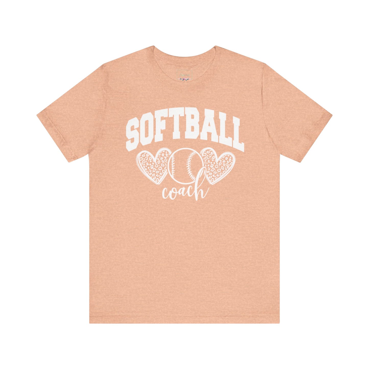 Softball Coach Hearts T Shirt (Light 1)