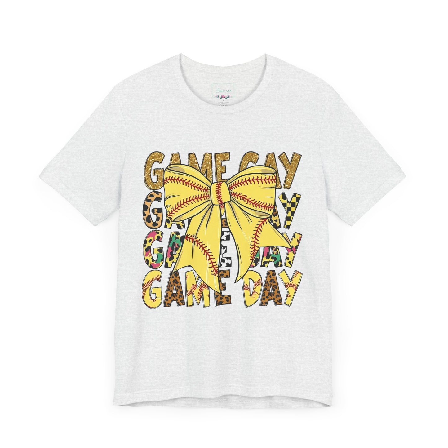 Softball Game Day Coquette Bow T Shirt