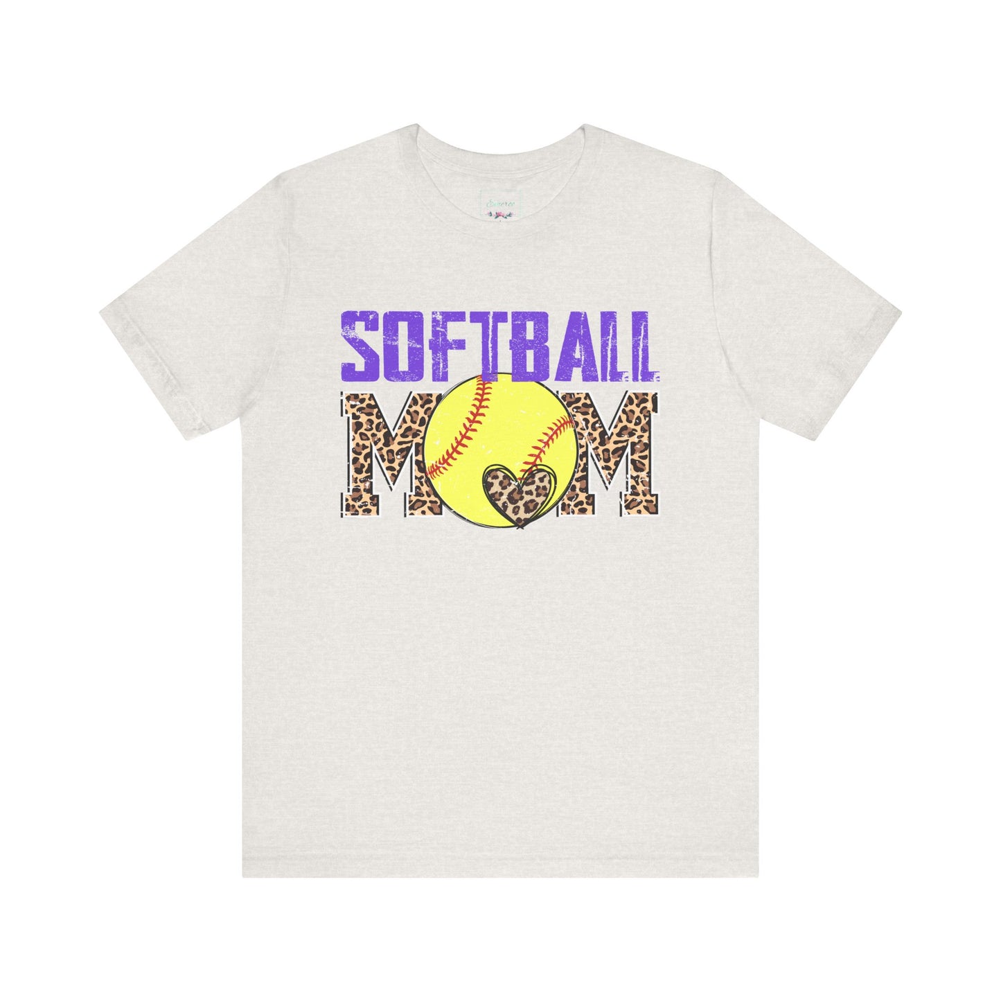 Leopard Softball Mom T Shirt (Light)