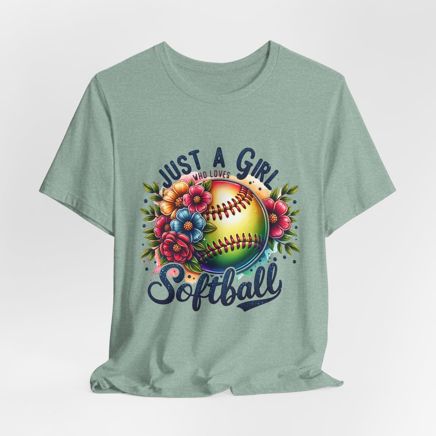 Just a girl who loves softball t-shirt
