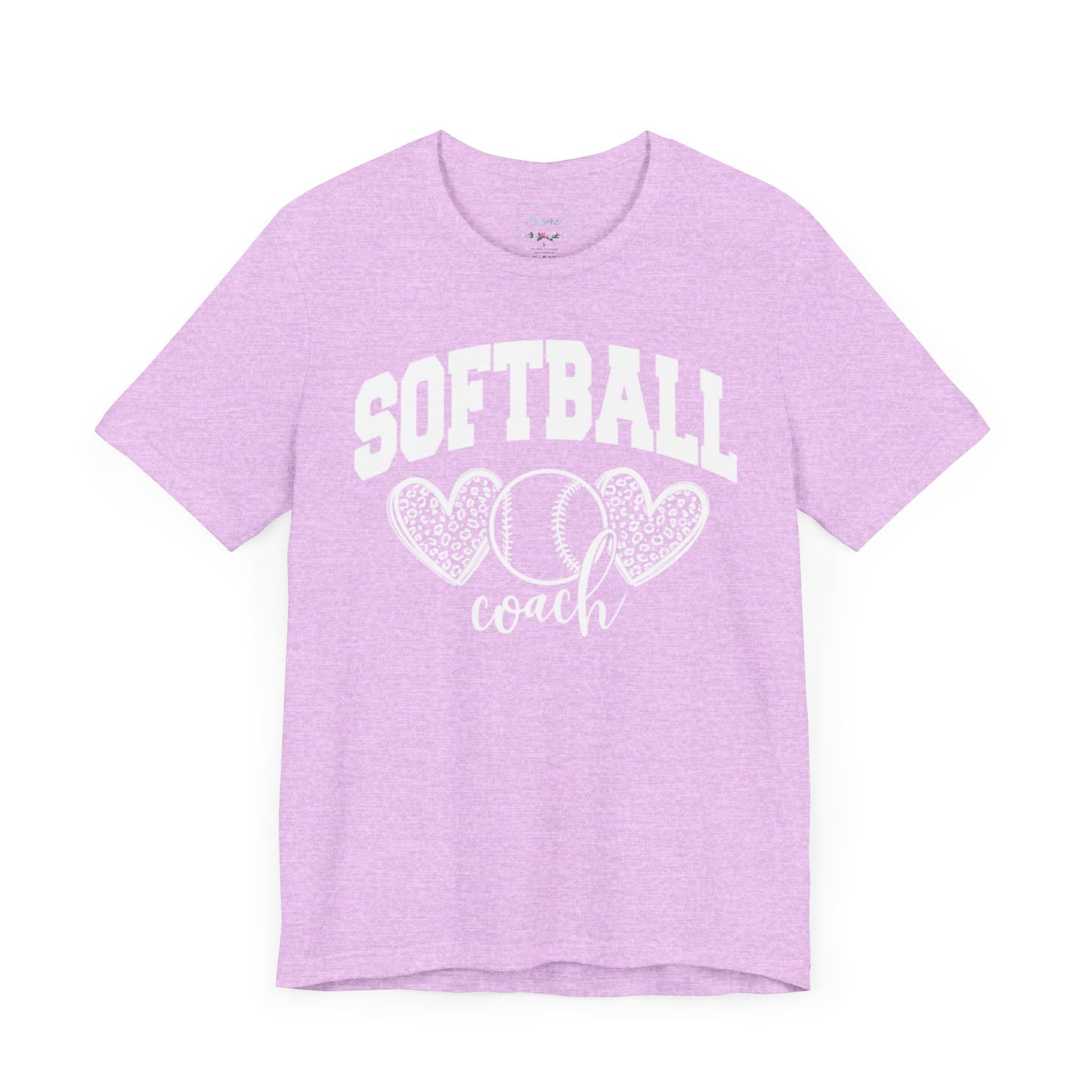 Softball Coach Hearts T Shirt (Light 1)