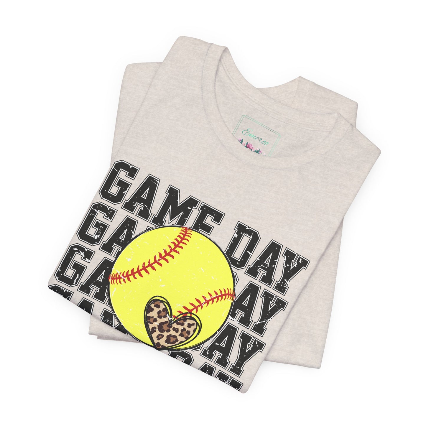 Softball Game Day Heart T Shirt (Light)