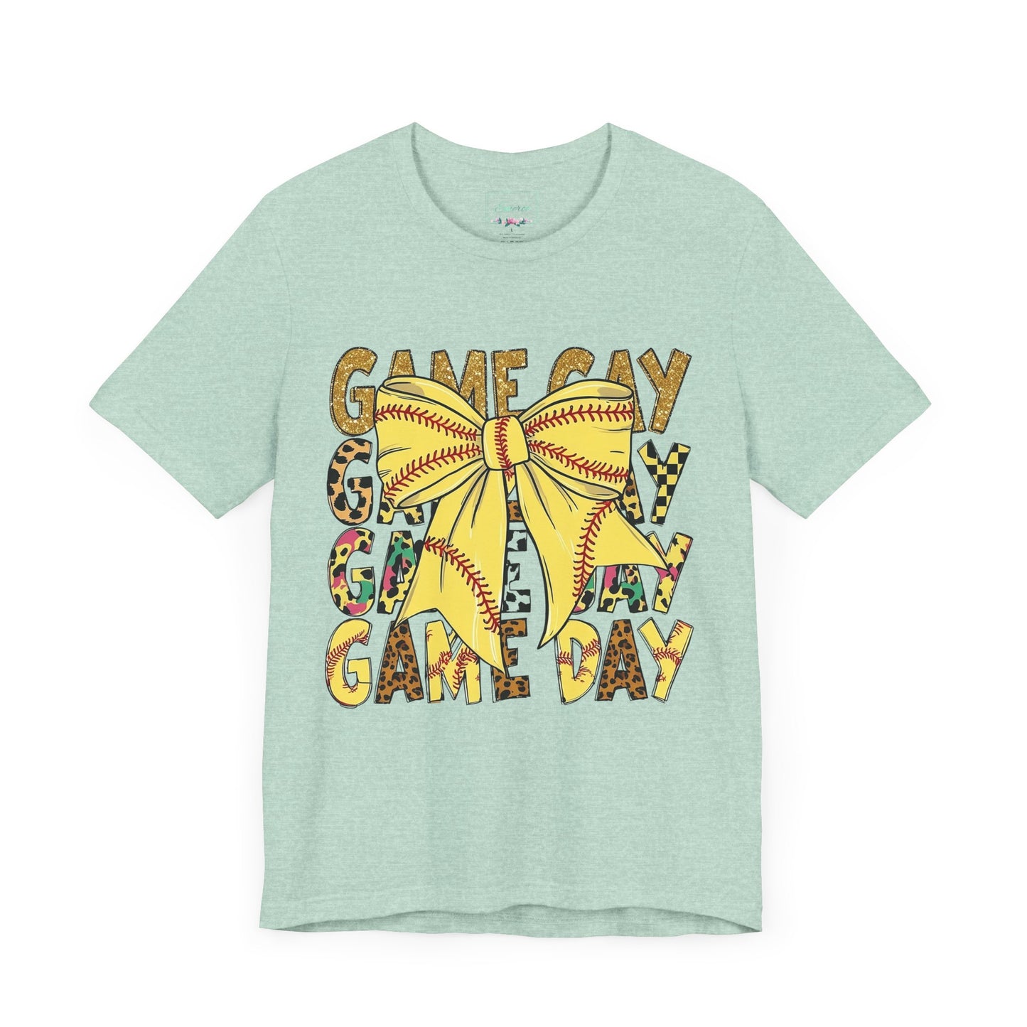 Softball Game Day Coquette Bow T Shirt