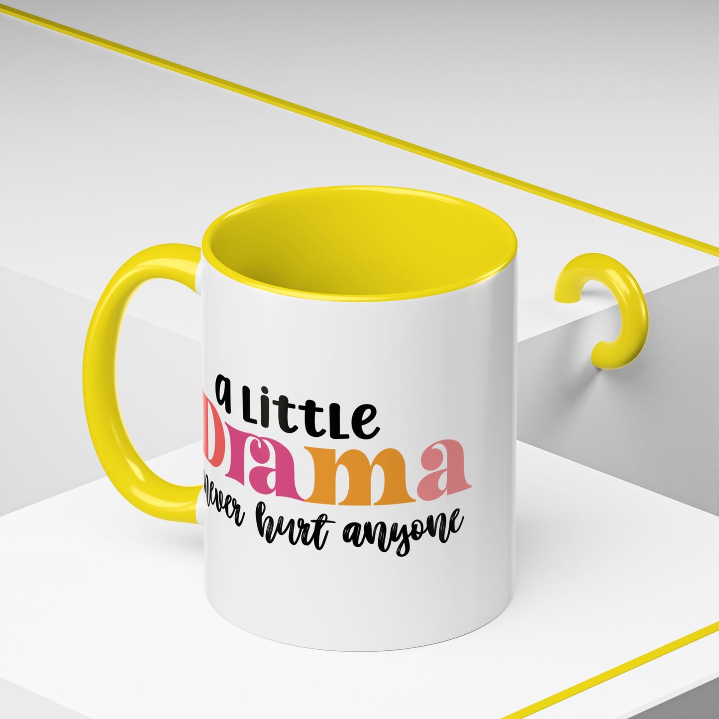 Sarcastic Accent Coffee Mug - "A little drama" - Fun Gift for Self-Care, Motivation, & Celebrations