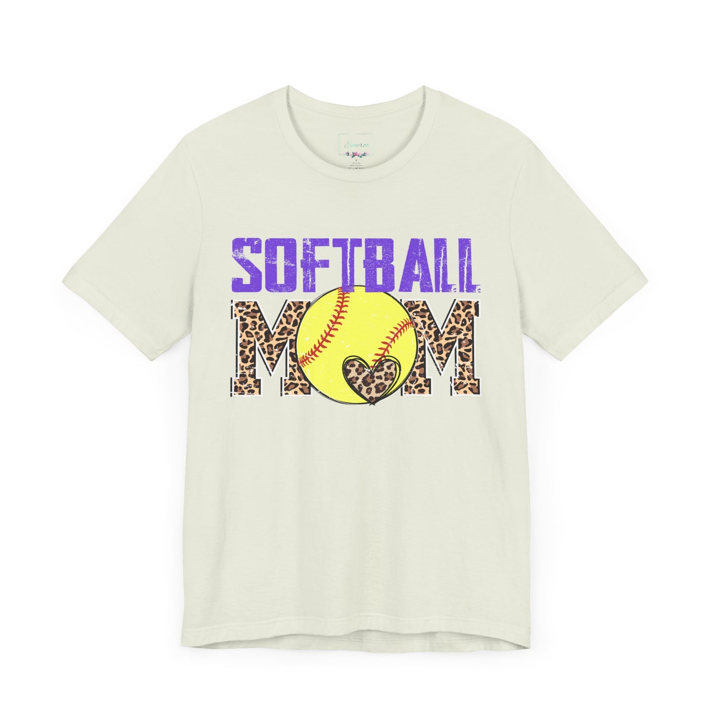 Leopard Softball Mom T Shirt (Light)