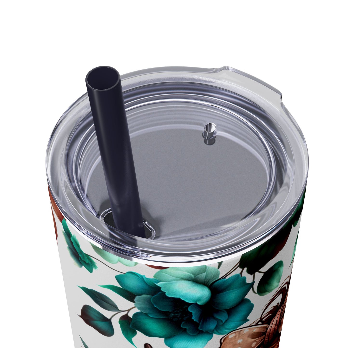 Brown highland cow Skinny Tumbler with Straw, 20oz