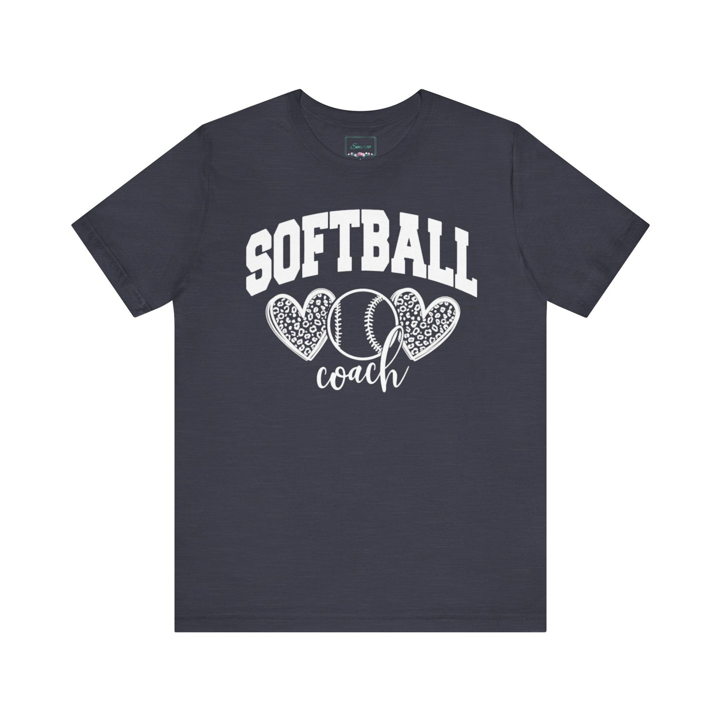 Softball Coach Hearts T Shirt (Light 3)