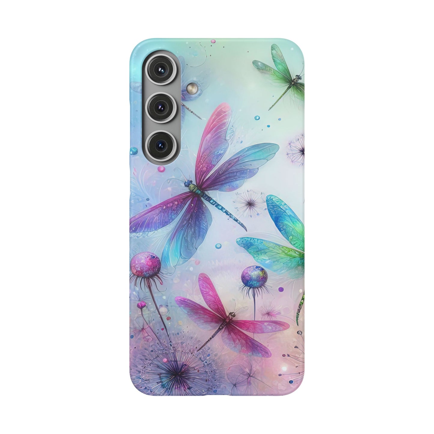 Watercolor Pastel Dragonflies Snap Cases