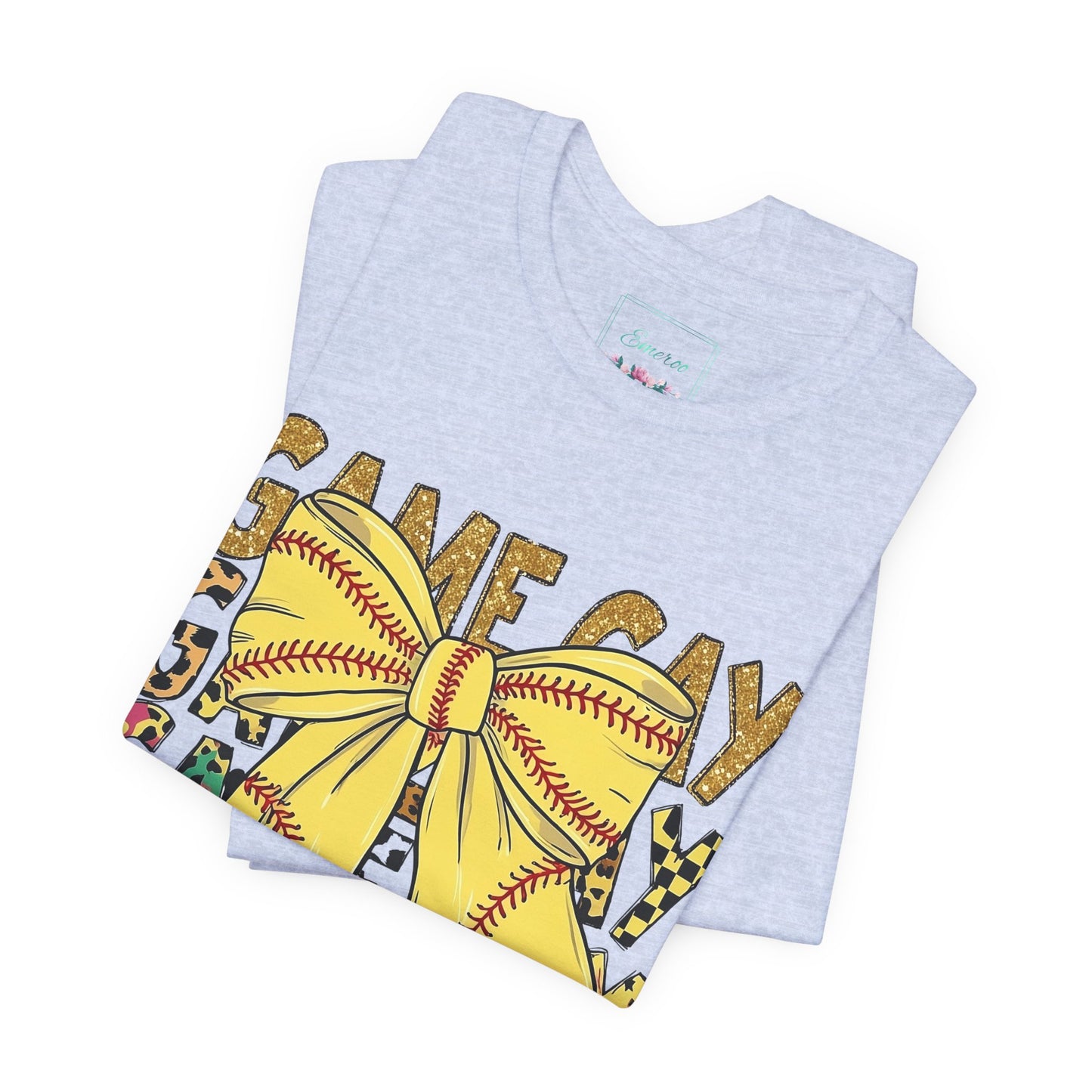 Softball Game Day Coquette Bow T Shirt