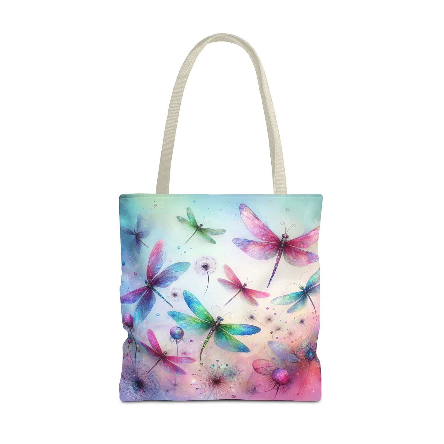 Dragonfly Tote Bag with Pastel Watercolor Design