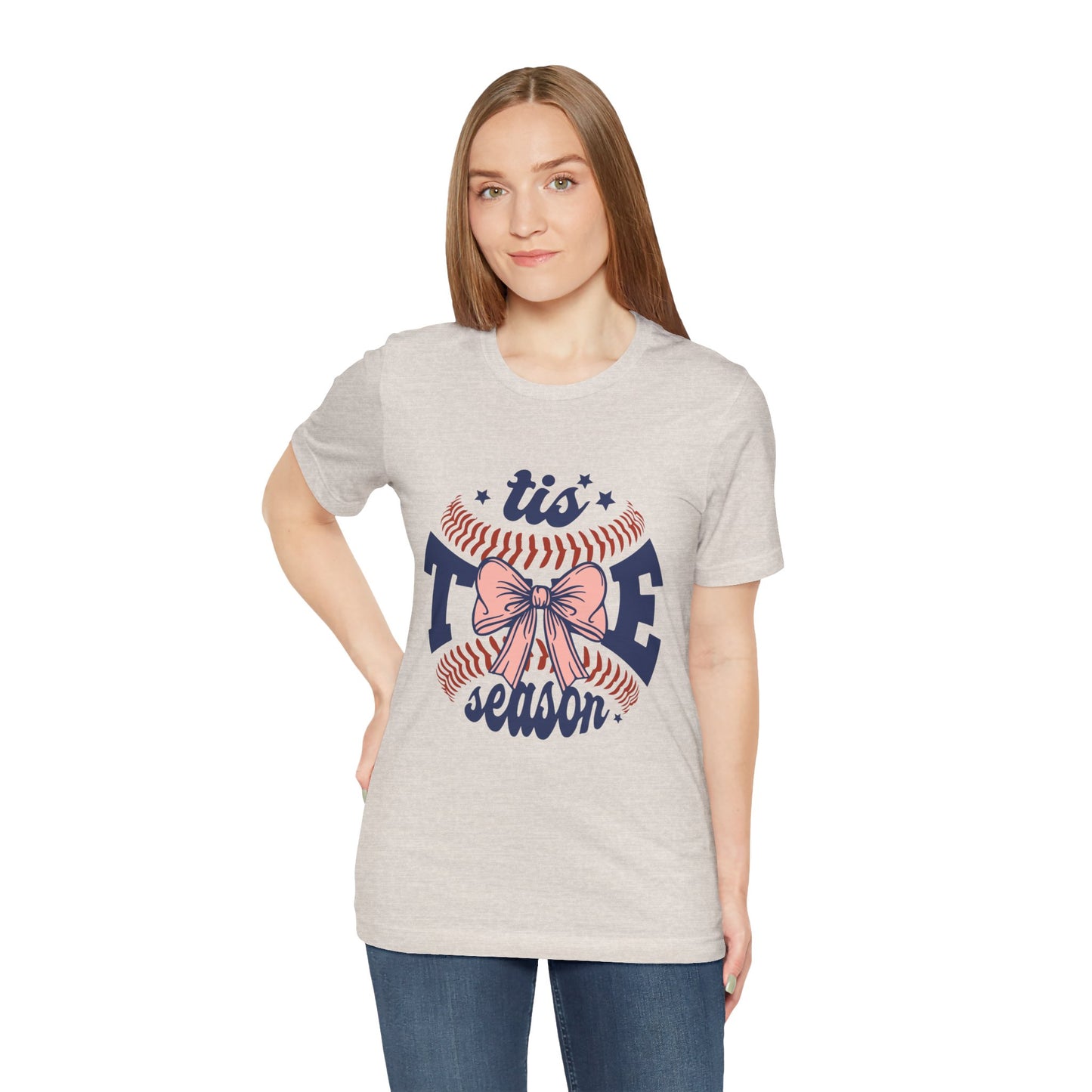 "Tis Tee Season Unisex Jersey Short Sleeve Tee - Perfect for Baseball Lovers"