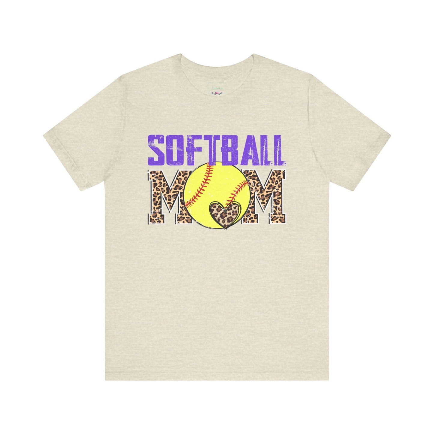 Leopard Softball Mom T Shirt (Light)