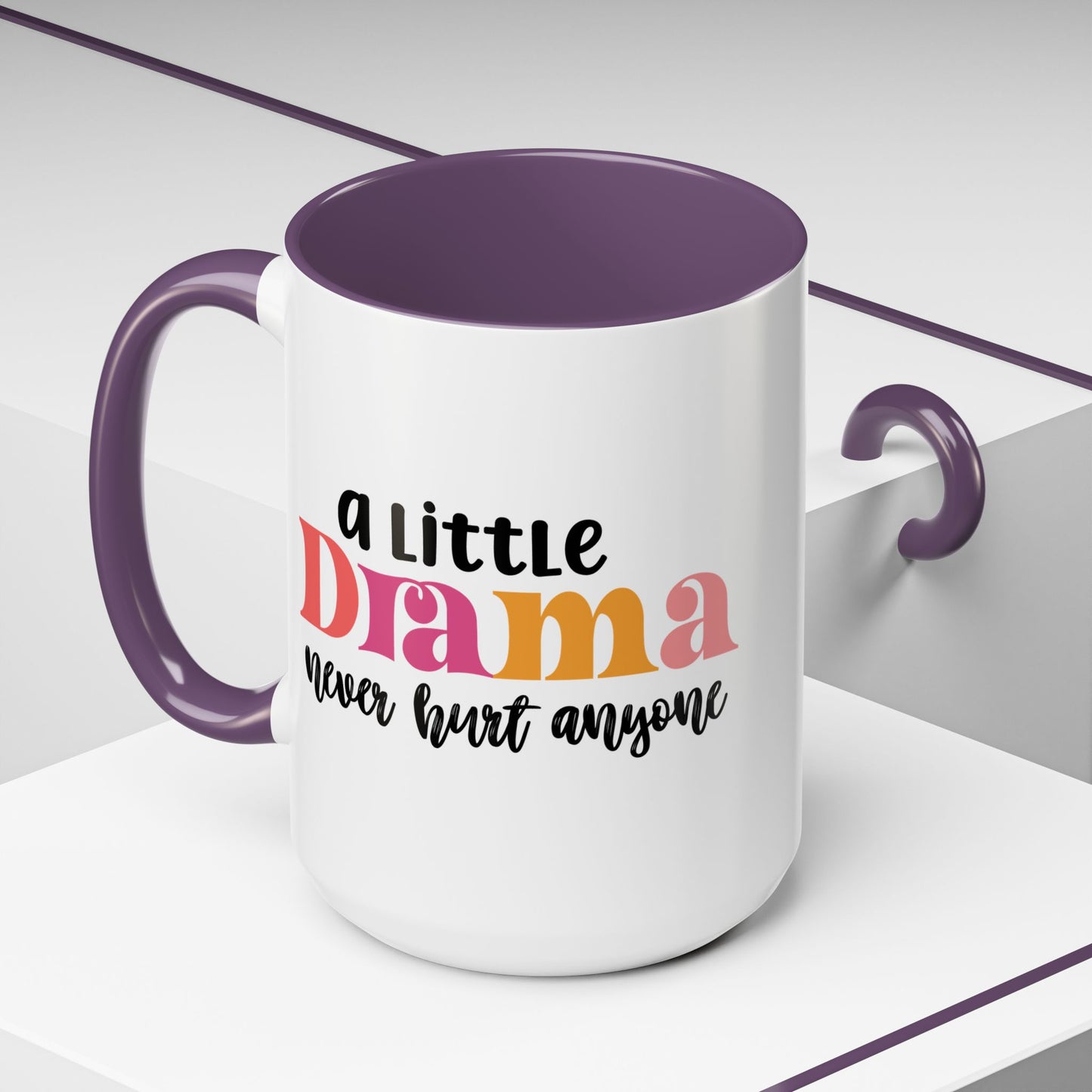 Sarcastic Accent Coffee Mug - "A little drama" - Fun Gift for Self-Care, Motivation, & Celebrations