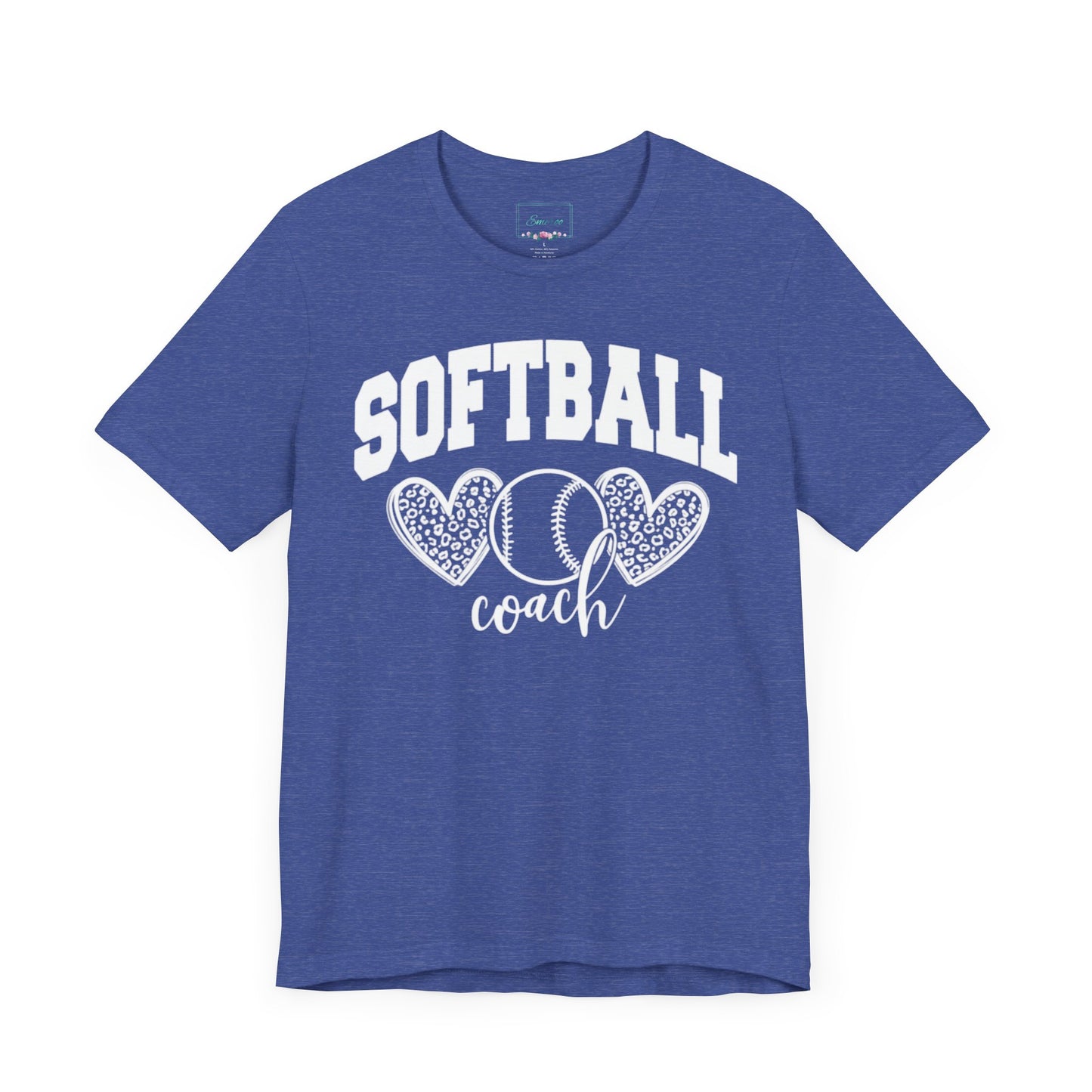 Softball Coach Hearts T Shirt (Light 3)