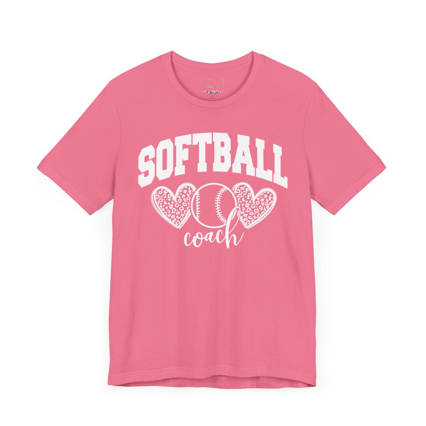 Softball Coach Hearts T Shirt (Light 1)