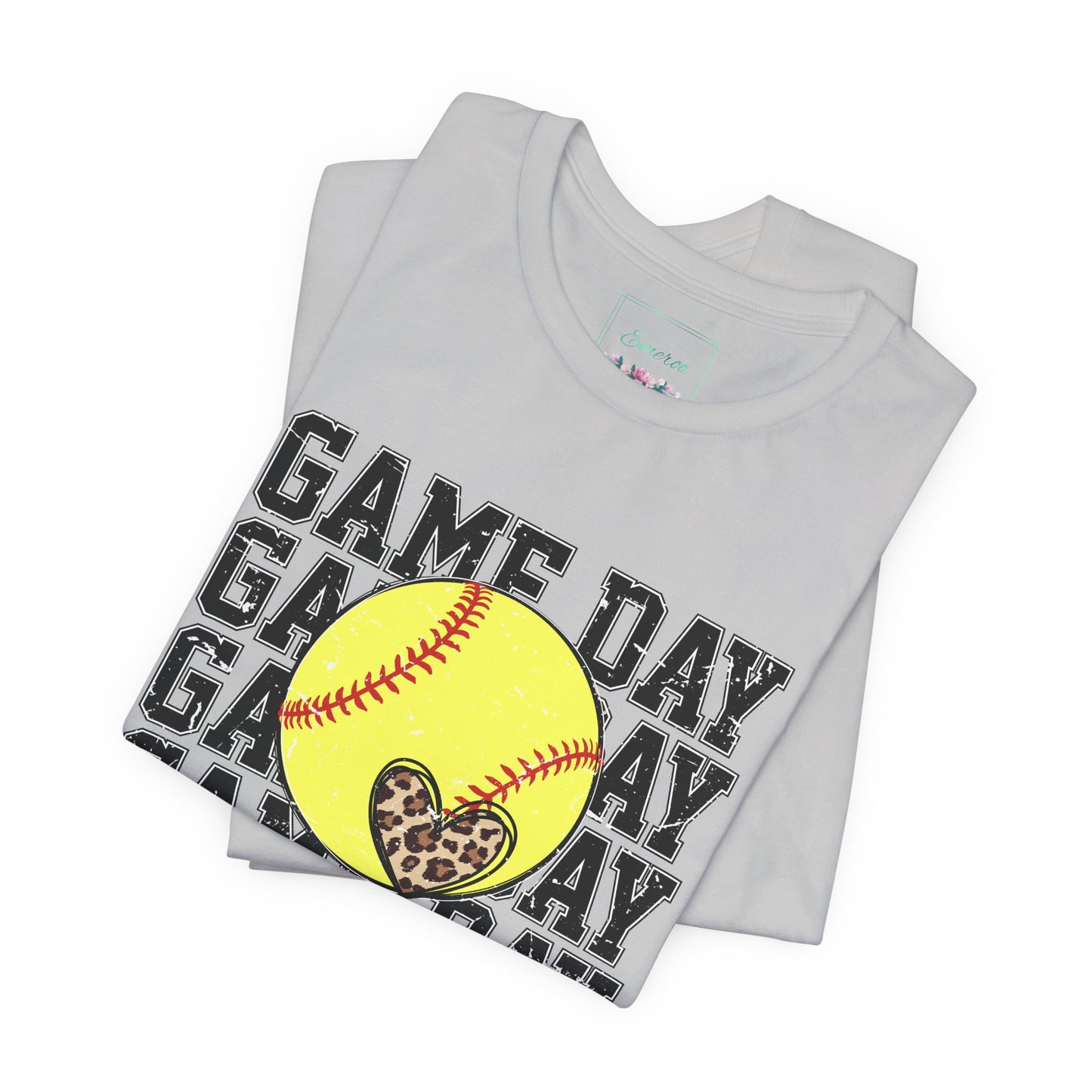 Softball Game Day Heart T Shirt (Light)