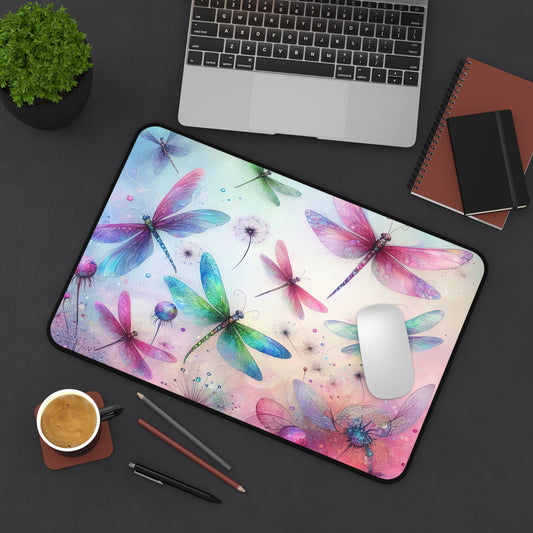Watercolor dragonfly Desk Mat