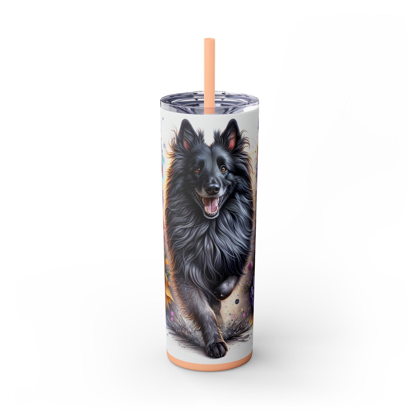 Belgian Tervuren Skinny Tumbler with Straw, 20oz