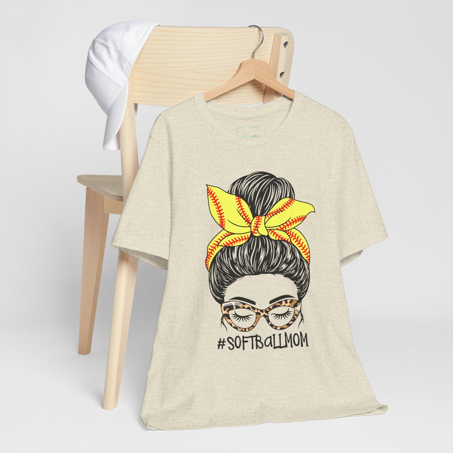 Messy Bun Softball Mom T Shirt (Light)