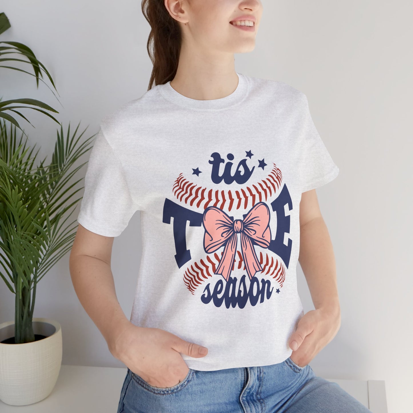"Tis Tee Season Unisex Jersey Short Sleeve Tee - Perfect for Baseball Lovers"