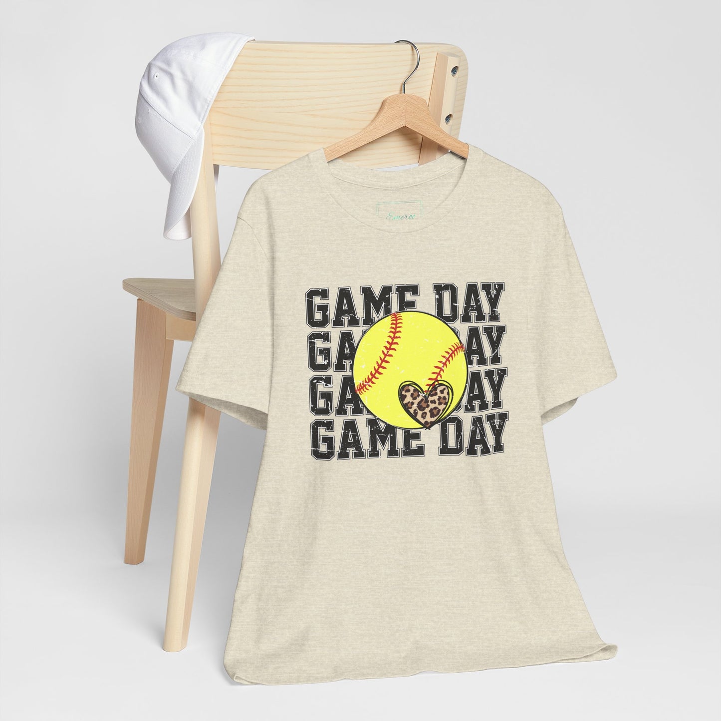 Softball Game Day Heart T Shirt (Light)