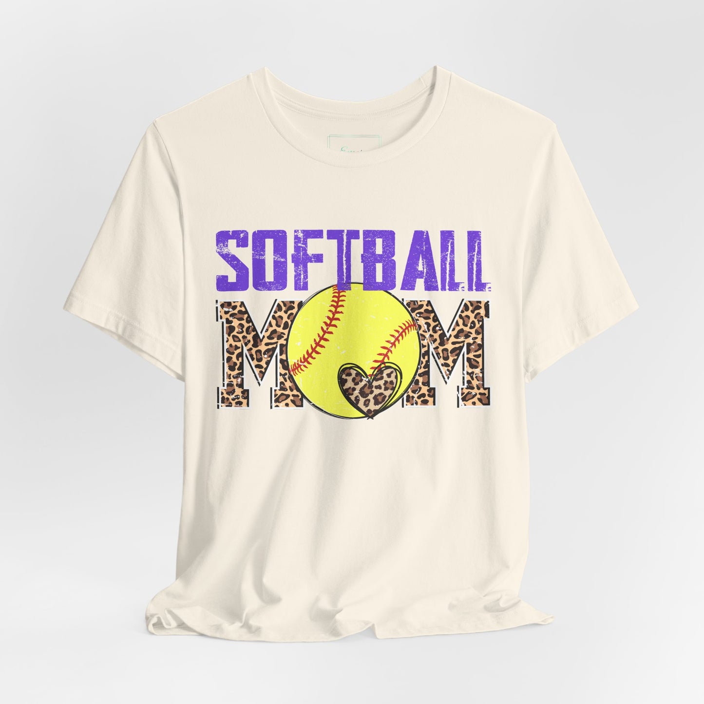 Leopard Softball Mom T Shirt (Light)