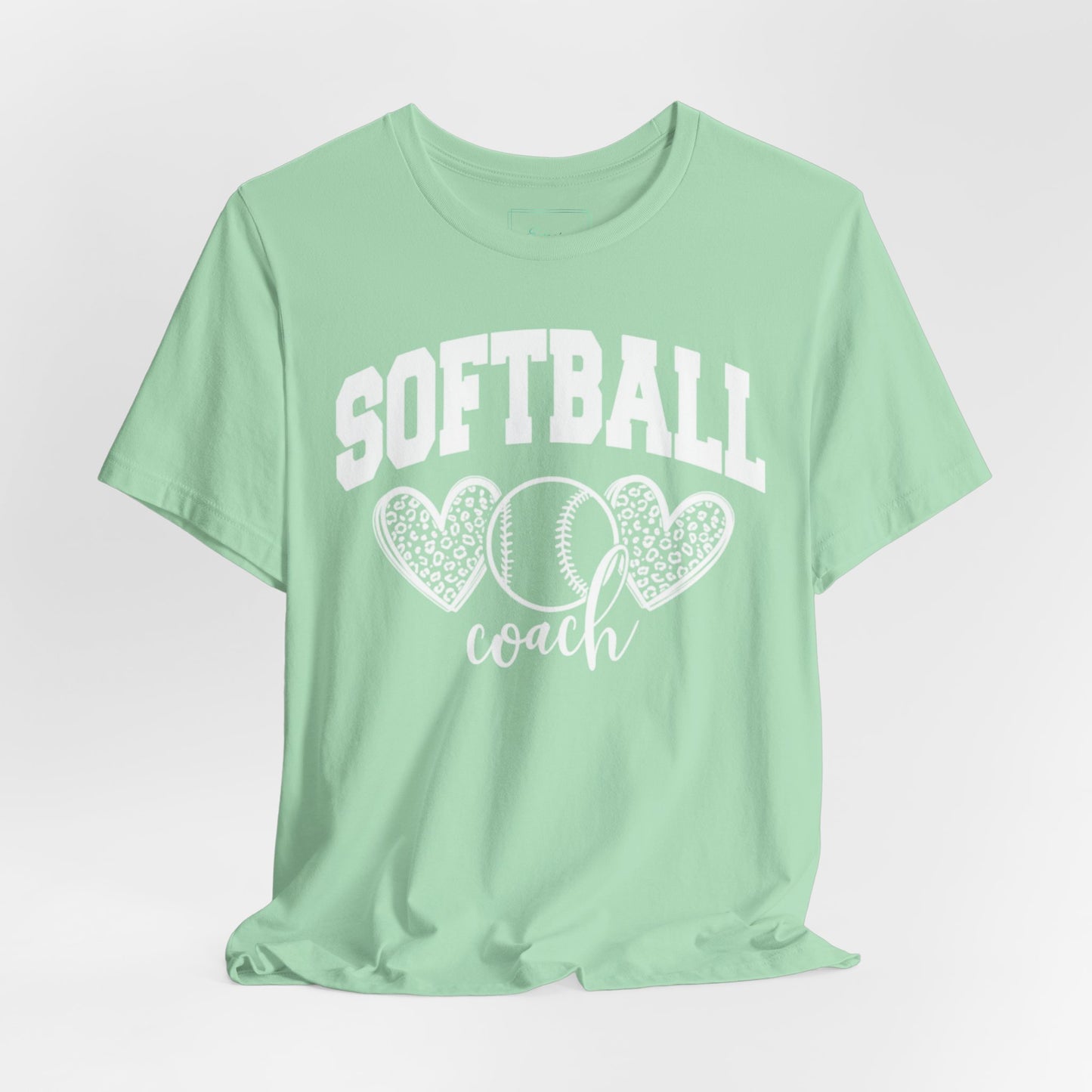 Softball Coach Hearts T Shirt (Light 3)