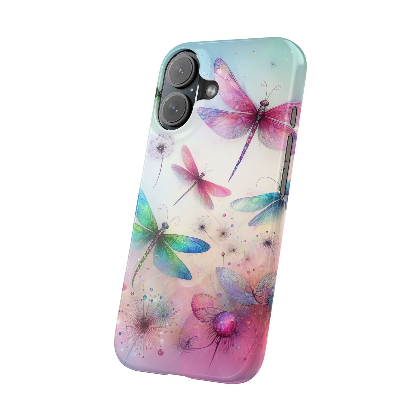 Slim Case - Pastel Watercolor Dragonfly iPhone Case