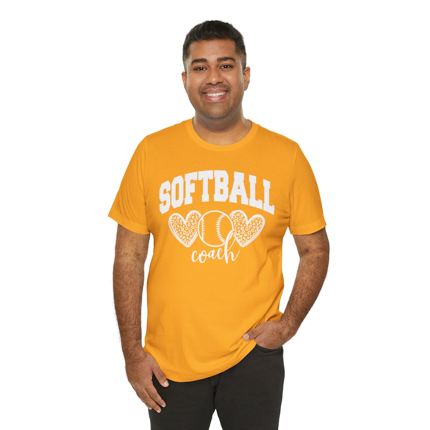 Softball Coach Hearts T Shirt (Light 2)
