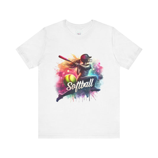 Paint splashed softball swing Jersey Tee