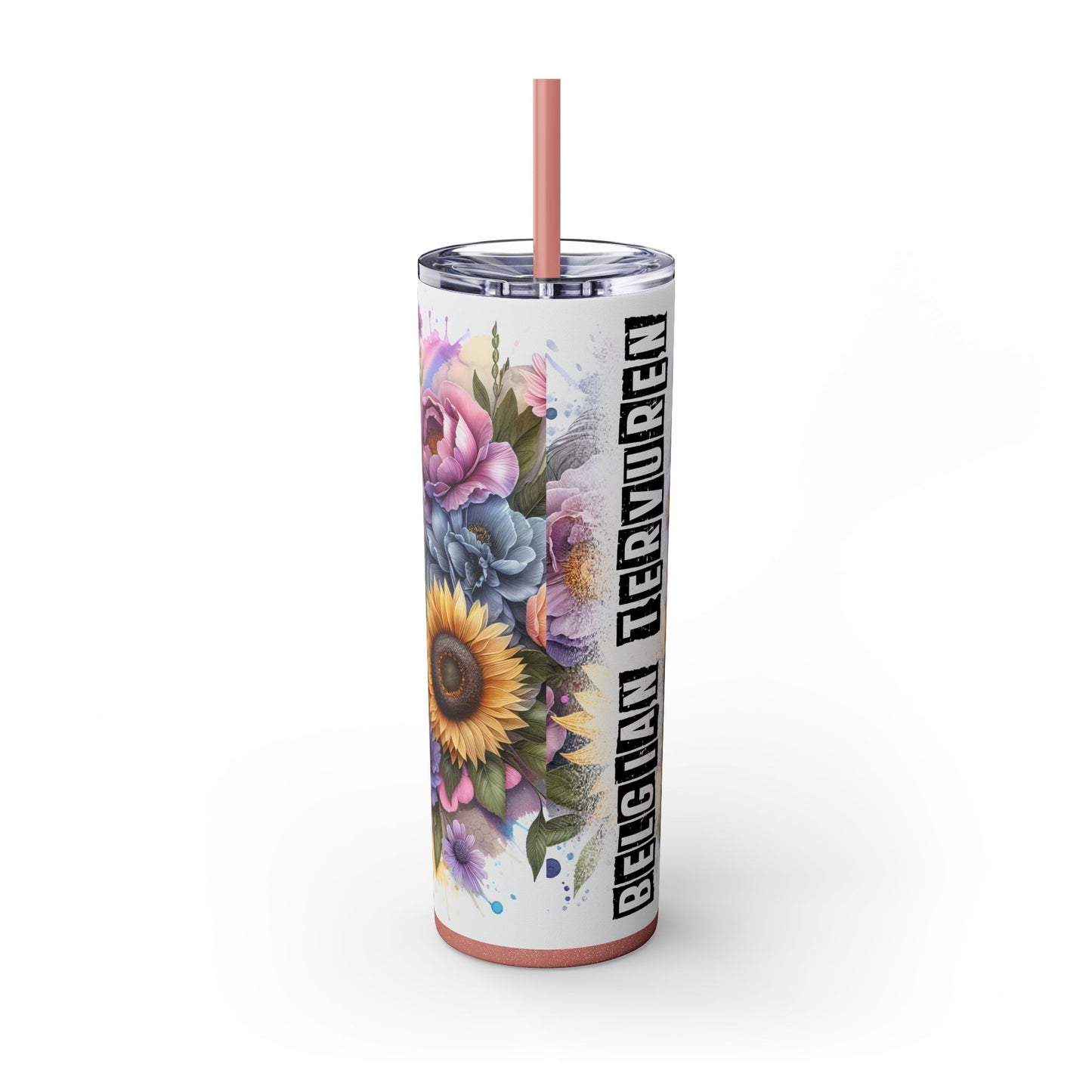 Belgian Tervuren Skinny Tumbler with Straw, 20oz
