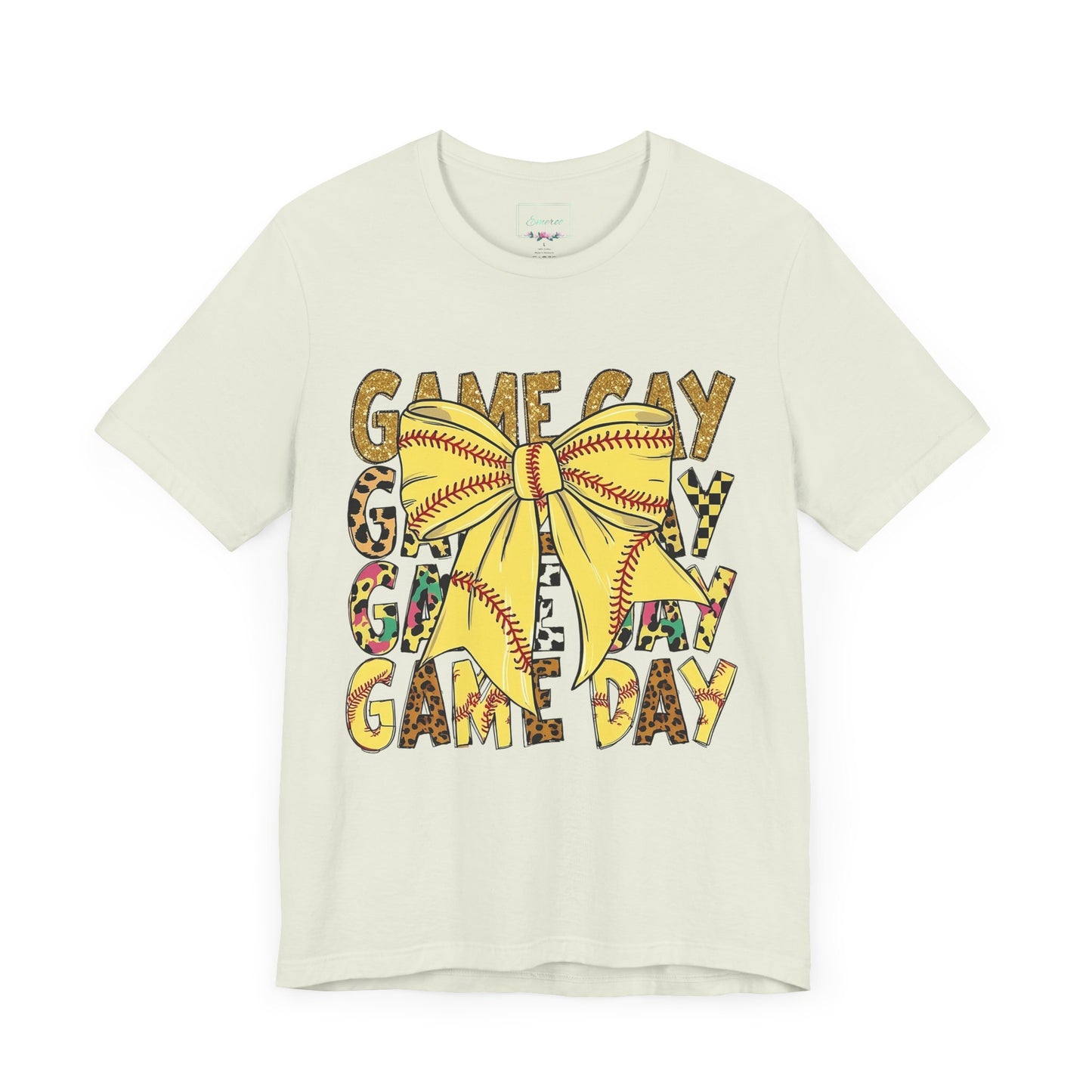 Softball Game Day Coquette Bow T Shirt