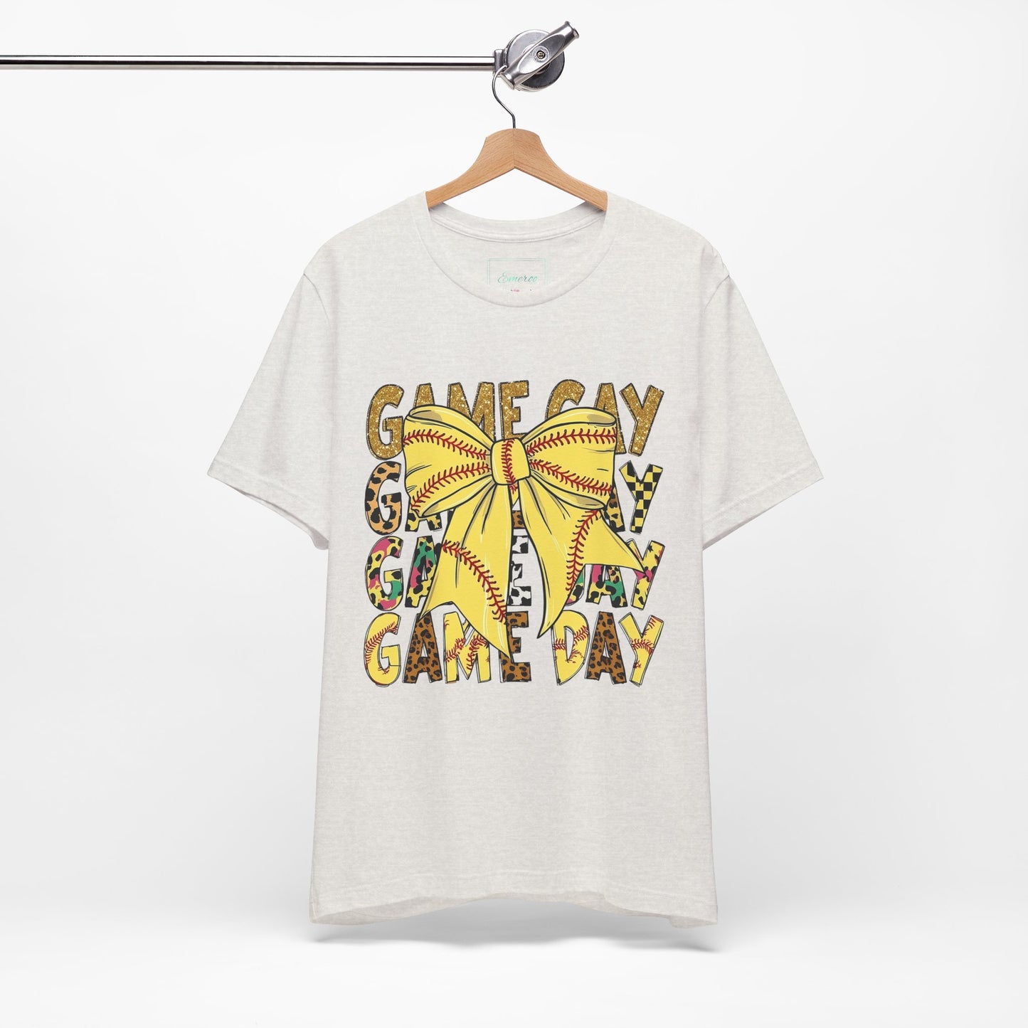 Softball Game Day Coquette Bow T Shirt