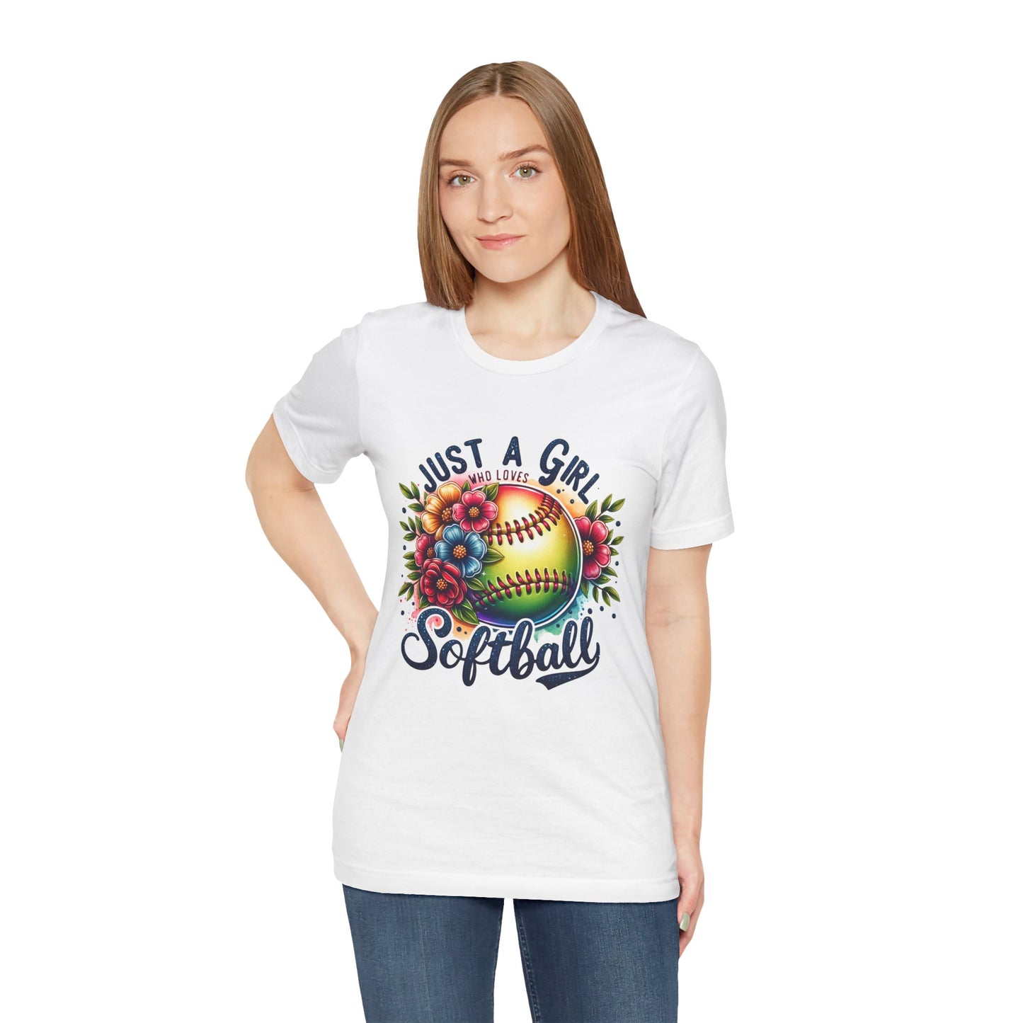 Just a girl who loves softball t-shirt