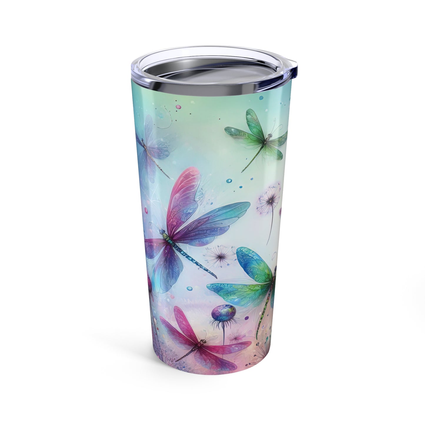 Colorful Watercolor Dragonflies Tumbler 20oz