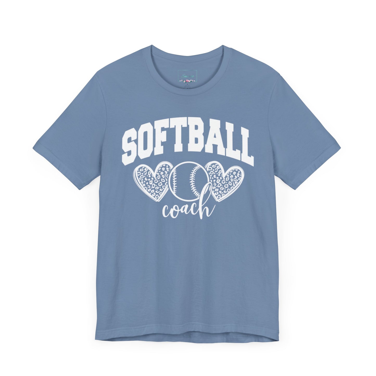 Softball Coach Hearts T Shirt (Light 3)