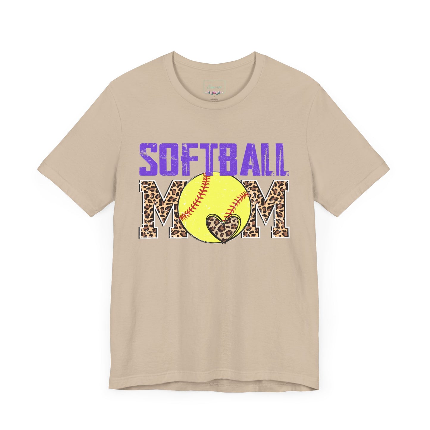 Leopard Softball Mom T Shirt (Light)